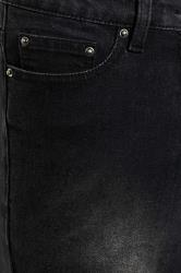 Petite Black Distressed Wide Leg Jeans | PixieGirl 4