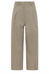 PixieGirl Petite Women's Camel Brown Herringbone Wide Leg Trousers | PixieGirl 6