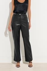 STAR Black Faux Leather Wide Leg Trousers | StarByJM 3