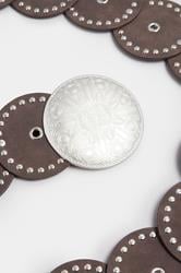 Brown Wide Disc Eyelet Belt | Yours Clothing 3