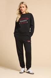PixieGirl Petite Women's Black 'Apres Ski' Slogan Cuffed Jogger | PixieGirl 2