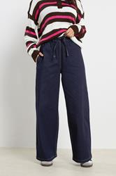 PixieGirl Petite Women's Dark Blue Belt Tie Wide Leg Jeans | PixieGirl  2