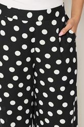 M&Co Petite Black & White Polka Dot Wide Leg Trousers | M&Co 4