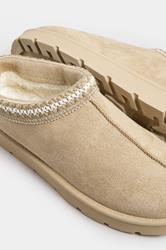 Brown Faux Suede Embroidered Mules In Standard Fit | Yours Clothing 4