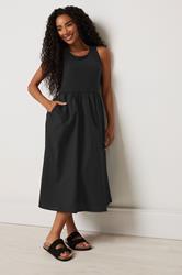 M&Co Petite Black Cotton Sleeveless Dress | M&Co 3