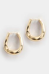 Gold Tone Oval Twist Hoop Earrings | Yours Clothing 2