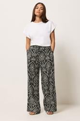 PixieGirl Petite Women's Black Tile Wide Leg Trousers | PixieGirl 1