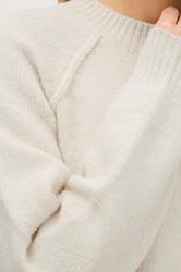 LTS PREMIUM Tall Ivory White Wool Seam Front Jumper | Long Tall Sally 5