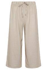M&Co Petite Neutral Brown Stripe Wide Leg Culottes