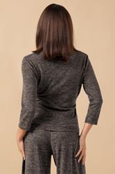 PixieGirl Petite Women's Chocolate Brown Marl Wrap Top | PixieGirl 3