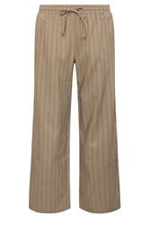 PixieGirl Petite Women's Natural Brown Stripe Pull On Wide Leg Trousers | PixieGirl 1