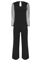 PixieGirl Petite Women's Black Mesh Wide Leg Jumpsuit | PixieGirl 5