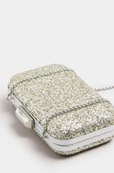 Silver Sequin Clutch Bag | Yours Clothing 6