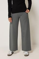 PixieGirl Petite Women's Grey Polka Dot Wide Leg Yoga Pants | PixieGirl 1