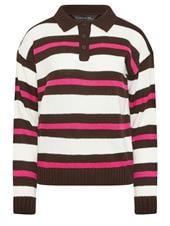 PixieGirl Petite Brown Stripe Knitted Rugby Jumper