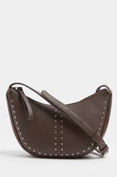Brown Stud Detail Cross Body Bag | Yours Clothing 4