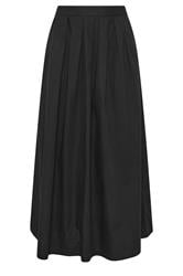 PixieGirl Petite Black Cotton Poplin Maxi Skirt