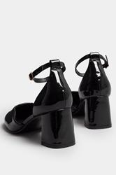 Black Patent Block Mary Jane Heels In Extra Wide EEE Fit | Yours Clothing 4