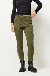PixieGirl Petite Womens Khaki Green Pocket Detail Cargo Skinny Jeans | PixieGirl 1