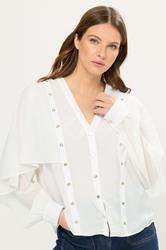STAR Ivory White Eyelet Cape Blouse | StarByJM 2
