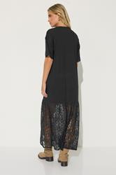 PixieGirl Petite Women's Black Lace T-Shirt Maxi Dress | PixieGirl 3