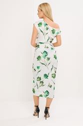 STAR White Floral Draped Midi Dress | StarByJM 2