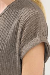 PixieGirl Petite Mocha Brown Textured Short Sleeve Top | PixieGirl 4