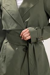PixieGirl Petite Women's Khaki Green Trench Coat | PixieGirl 4