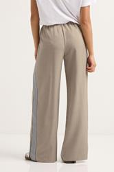 PixieGirl Petite Women's Beige Brown Side Stripe Wide Leg Trouser | PixieGirl 3