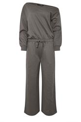PixieGirl Petite Women's Grey Jersey Slouch Wide Leg Jumpsuit | PixieGirl 5