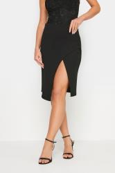 PixieGirl Petite Women's Black Scuba Midi Wrap Skirt | PixieGirl 4