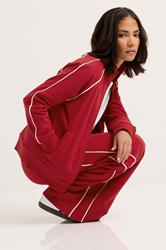 PixieGirl Petite Women's Red Contrast Piping Wide Leg Joggers | PixieGirl 6