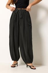 PixieGirl Petite Women's Black Cheesecloth Cotton Balloon Trousers | PixieGirl 1