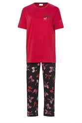 PixieGirl Petite Women's Red 'In My Bow Era' Slogan Pyjama Set| PixieGirl 5