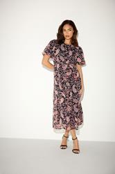 PixieGirl Petite Women's Black Chiffon Paisley Tie Back Dress | PixieGirl 2