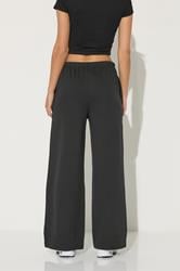 PixieGirl Petite Women's Black Drawstring Wide Leg Joggers | PixieGirl 4