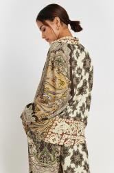 PixieGirl Petite Women's Beige Brown Patchwork Print Shirt | PixieGirl 3