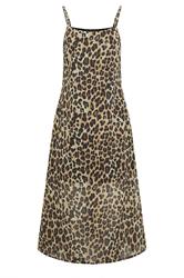 PixieGirl Petite Women's Natural Brown Leopard Midi Dress | PixieGirl 5