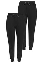 M&Co Petite 2 PACK Black Cuffed Joggers