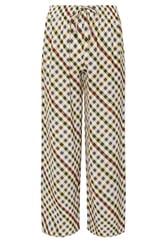 PixieGirl Petite Women's Natural Brown Gingham Wide Leg Trousers | PixieGirl 5