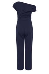 STAR Navy Blue Wide Leg Draped Jumpsuit | StarBYJM 2