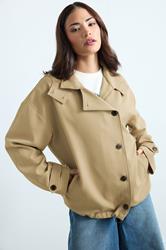 PixieGirl Petite Women's Natural Brown Drawcord Jacket | PixieGirl 1