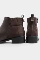 Brown Faux Leather Metal Trim Ankle Boots In Extra Wide EEE Fit | Yours Clothing 5