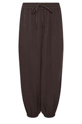 PixieGirl Petite Chocolate Brown Cheesecloth Cotton Balloon Trousers