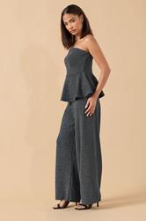 PixieGirl Petite Women's Black Sparkle Wide Leg Trouser | PixieGirl 3