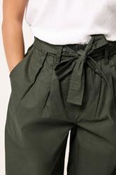PixieGirl Petite Women's Khaki Green Poplin Barrel Trousers | PixieGirl 4