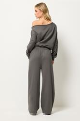 PixieGirl Petite Women's Grey Jersey Slouch Wide Leg Jumpsuit | PixieGirl 3
