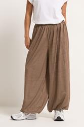 PixieGirl Petite Women's Brown Gingham Balloon Trousers | PixieGirl 1