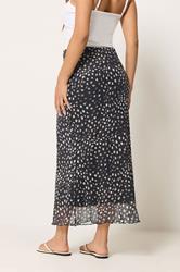 M&Co Petite Brown Animal Print Mesh Maxi Skirt | M&Co 2