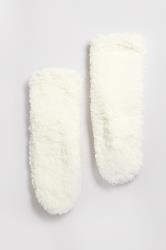 White Fluffy Slipper Socks | Yours Clothing 5